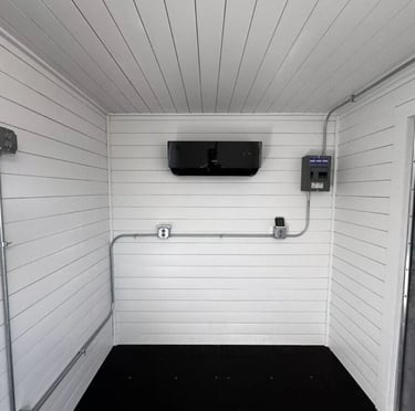 20 ft 20’ Slate Gray Shiplap 120V Shipping Container Office Minisplit - Image 3